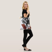 Wolf Blume Tatoo Vintag Tasche (Am Model)
