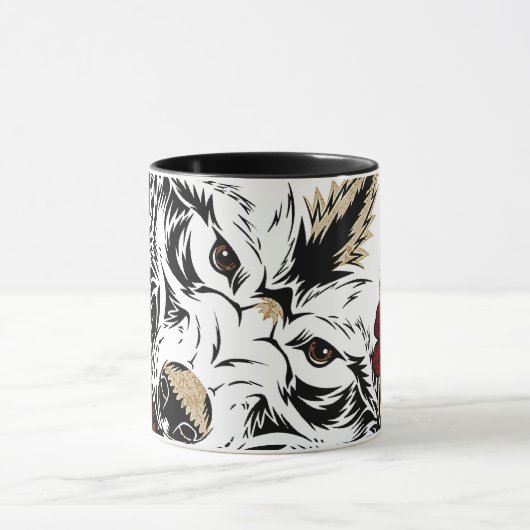 Wolf Blume Tatoo Vintag Tasse (Zentrum)