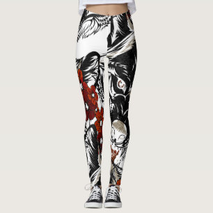 Wolf Blume Tatoo Vintages Muster Leggings