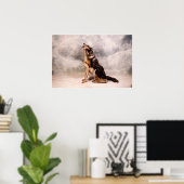 Wolf Bodypainting Poster (Heimbüro)