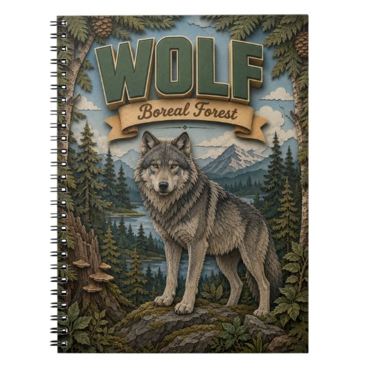 Wolf Boreal Wald POPCUT Notizblock (Vorderseite)