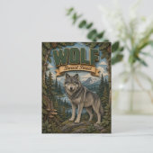 Wolf Boreal Wald POPCUT Postkarte (Stehend Vorderseite)
