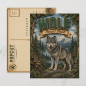 Wolf Boreal Wald POPCUT Postkarte (Vorne/Hinten)