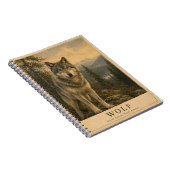 Wolf Boreal Wald VINTAGE Notizblock (Rechte Seite)