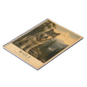 Wolf Boreal Wald VINTAGE Notizblock (Linke Seite)