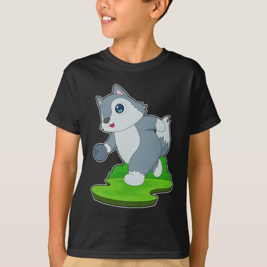Wolf Bowling Bowlingkugel T-Shirt (Vorderseite)