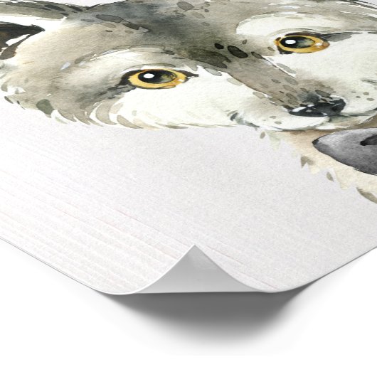 Wolf Bowtie Woodland Kinderzimmer Print Poster (Ecke)