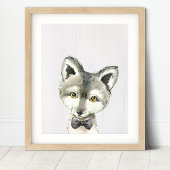 Wolf Bowtie Woodland Kinderzimmer Print Poster