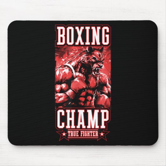 Wolf-Box-Champion _ Boxer-Kämpfer-Motivation Mousepad (Vorne)