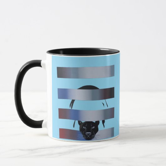 Wolf Breaking Through Color Stripes – Bold Graphic Tasse (Links)
