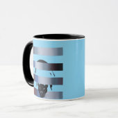 Wolf Breaking Through Color Stripes – Bold Graphic Tasse (Vorderseite Links)