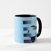 Wolf Breaking Through Color Stripes – Bold Graphic Tasse (VorderseiteRechts)