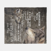 Wolf-Brief| Personalisierter Brief an meine Tochte Fleecedecke (Vorderseite (Horizontal))