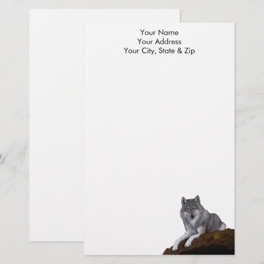 Wolf Briefpapier (Vorne/Hinten)