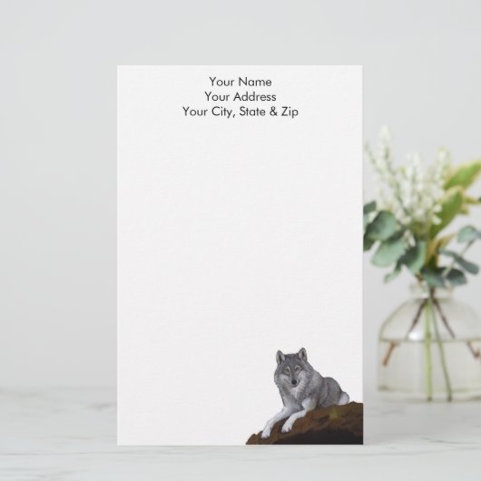 Wolf Briefpapier (Stehend Vorderseite)