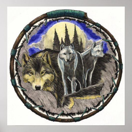 Wolf Brothers Lakota Artist Print Poster (Vorne)