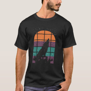 Wolf Brüllend Vintage Wolf Heulend Lustig Grafik D T-Shirt