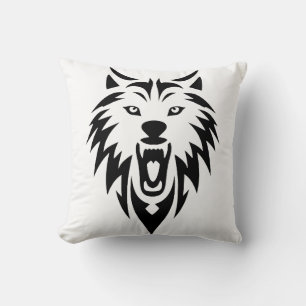 Wolf brüllt tribal kissen