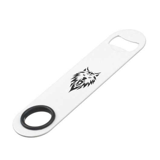 Wolf brüllt tribal speed flaschenöffner (Vorderseite Schrägansicht)
