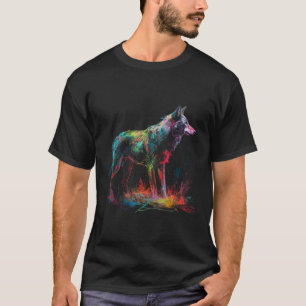 Wolf bunter Tierwolf T-Shirt