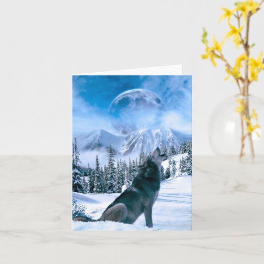 Wolf Call Karte (Gelbe Blume)