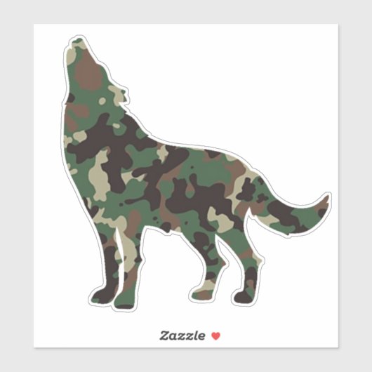Wolf-Camouflage-Sticker Aufkleber (Blatt)