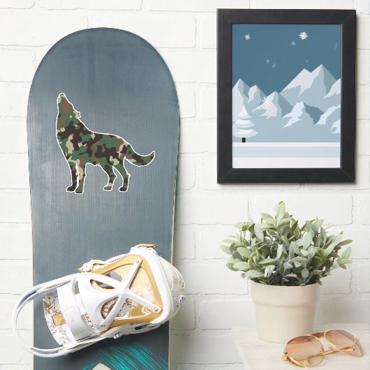 Wolf-Camouflage-Sticker Aufkleber (Snowboard)