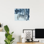 Wolf (Canis lupus) im Winter Poster (Heimbüro)