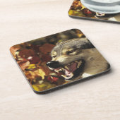Wolf (Canis Lupus) verwirrend, Headshot, mit Untersetzer (Linke Seite)