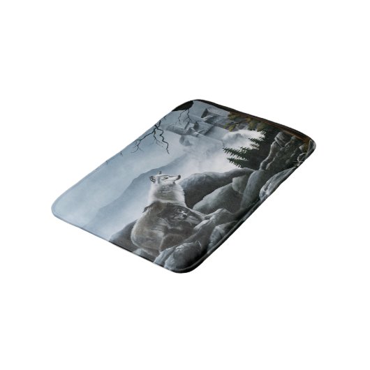 Wolf Castle Guards Badematte (Schrägansicht)