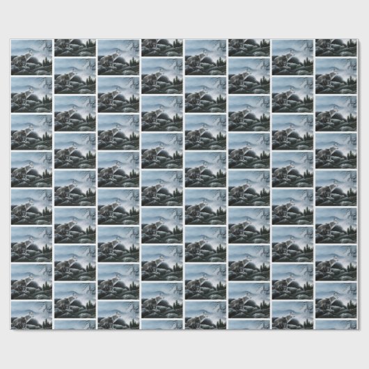 Wolf Castle Guards Geschenkpapier (Flach)