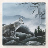 Wolf Castle Guards Glasuntersetzer (Vorderseite)