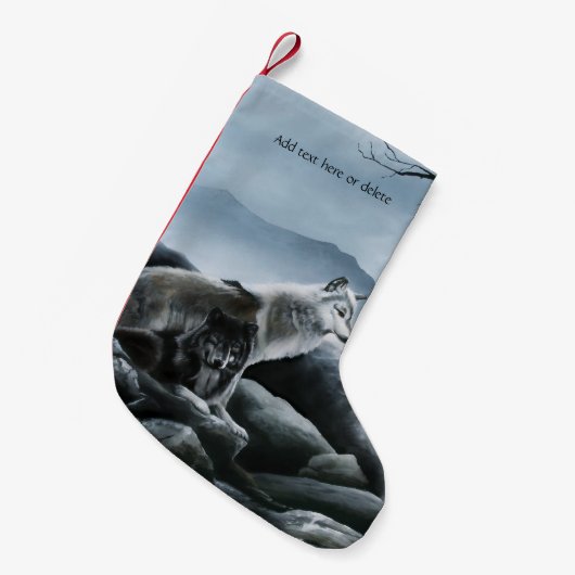 Wolf Castle Guards Kleiner Weihnachtsstrumpf (Vorderansicht (hängend))