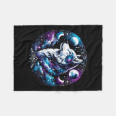 Wolf Celestial Dream Night Howling Moon Funny Wolv Fleecedecke (Vorderseite (Horizontal))