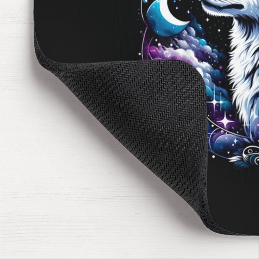 Wolf Celestial Dream Night Howling Moon Funny Wolv Mousepad (Ecke)