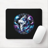 Wolf Celestial Dream Night Howling Moon Funny Wolv Mousepad (Mit Mouse)