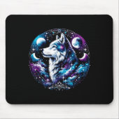 Wolf Celestial Dream Night Howling Moon Funny Wolv Mousepad (Vorne)