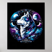 Wolf Celestial Dream Night Howling Moon Funny Wolv Poster (Vorne)