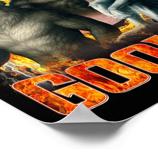 Wolf Certified Gooner Funny Bootleg Meme Dad Papa  Poster (Ecke)