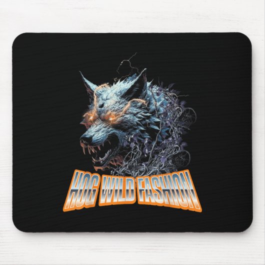 Wolf Chaos Animal Rage Energy Mousepad (Vorne)