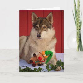 Wolf Christmas Card Feiertagskarte