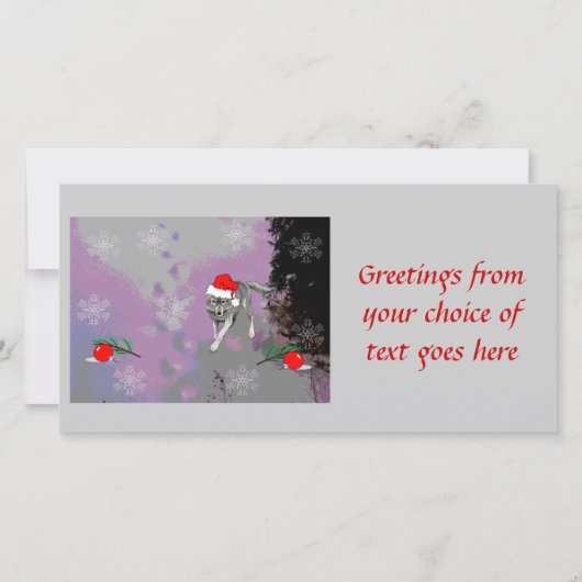 Wolf Christmas Feiertagskarte (Vorderseite)