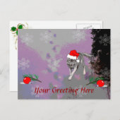 Wolf Christmas Feiertagspostkarte (Vorne/Hinten)