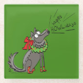 Wolf Christmas Funny Niedlich Kids Glasuntersetzer (Vorderseite)