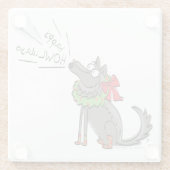 Wolf Christmas Funny Niedlich Kids Glasuntersetzer (Rückseite)
