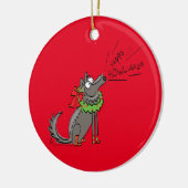 Wolf Christmas Funny Niedlich Kids Keramik Ornament (Links)
