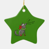 Wolf Christmas Funny Niedlich Kids Keramik Ornament (Vorne)
