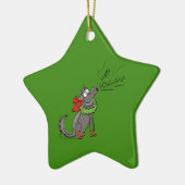 Wolf Christmas Funny Niedlich Kids Keramik Ornament (Links)