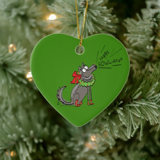 Wolf Christmas Funny Niedlich Kids Keramik Ornament (Baum)