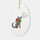Wolf Christmas Funny Niedlich Kids Keramik Ornament (Links)